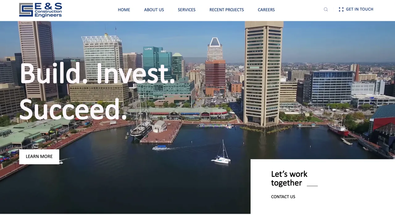 E & S Construction Engineers website homepage (opens esconstructionengineers.com)