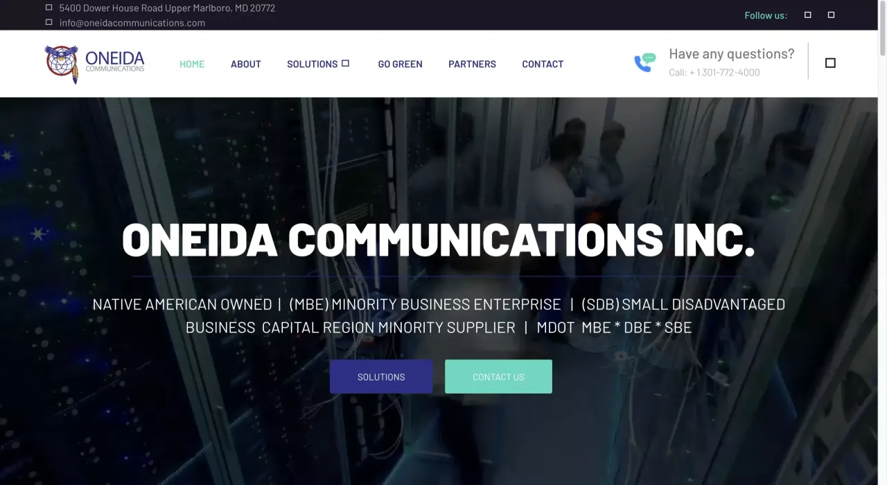 Oneida Communications website homepage (opens oneidacommunications.com)